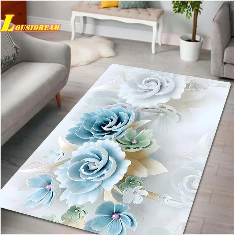 

Цветочные коврики, цветочный рисунок розы, современные домашние декоративные коврики, печатные фланелевые коврики, комнатные напольные ко...