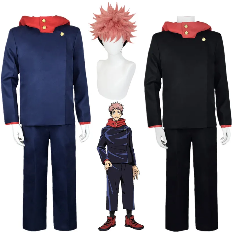 

Anime Jujutsu Kaisen Itadori Yuji Cosplay Costumes Anime Figure Top Pants Halloween Costumes Uniform Set Wig Suit Clothes Men