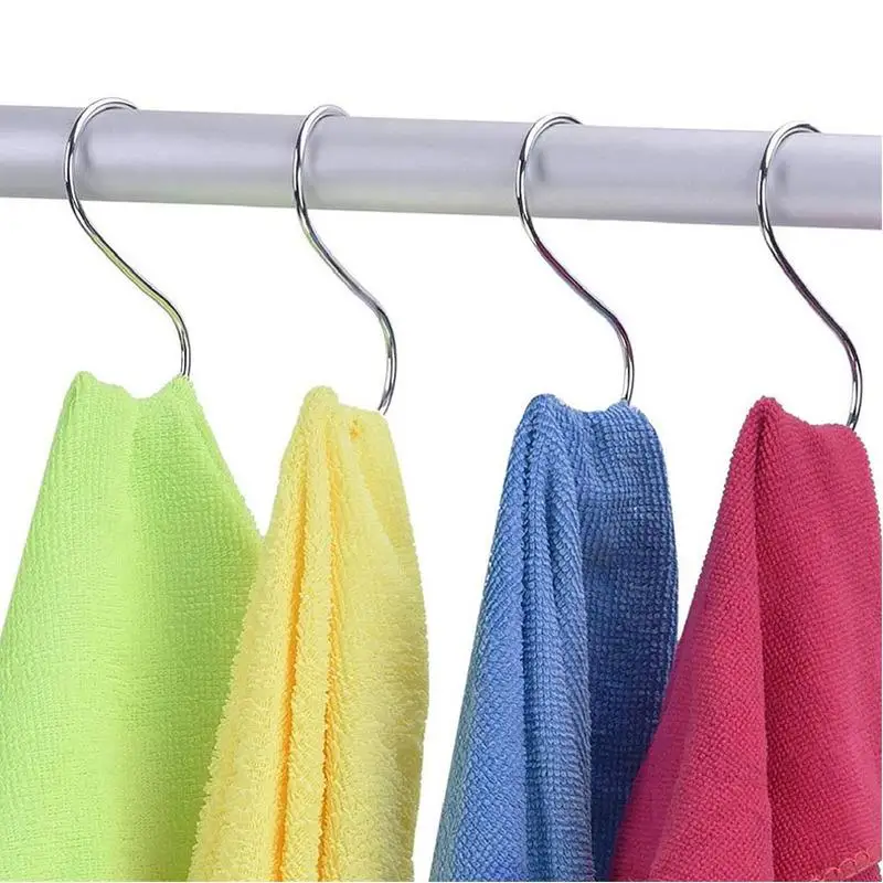 

5pcs Stainless Steel S-Shape Hook Kitchen Bedroom Multi-function Railing S Hanger Hook Clasp Holder Hooks Hanging Storage Tools