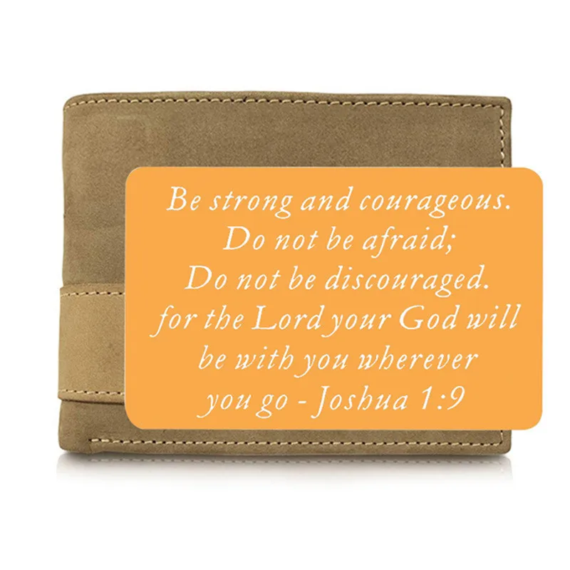 

Creative Engraved Letter Wallet Holy Metal Card Holder Scripture Inspirational Quote Is A Universal Christian Gift