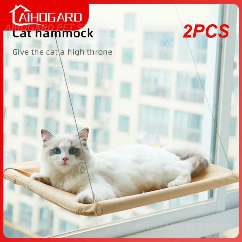 

2PCS Cute Pet Hanging Beds Bearing 20kg Cat Sunny Window Seat Mount Pet Cat Hammock Comfortable Cat Pet Bed Shelf Seat Beds