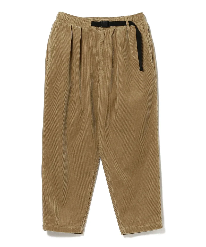 

BEAMS CORDUROY WIDE TAPERED PANTS Fashion Double Fold Corduroy Cone Casual Pants For Men And Women
