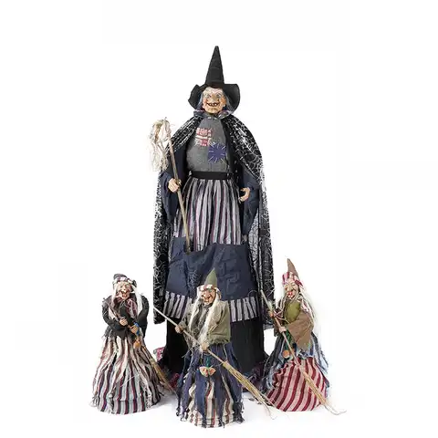 Электрические игрушки на Хэллоуин, гигантская ведьма, метла, светящиеся звуки, игрушки, дом с привидениями, украшения для дома, Хэллоуин, рек...