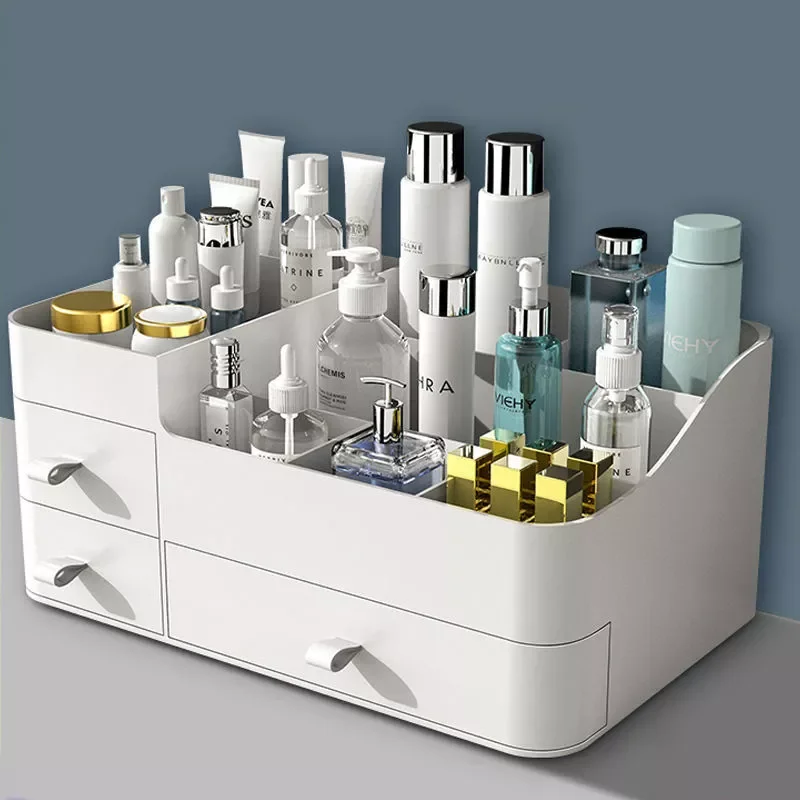 

Large Capacity Drawer Make Up Organizer Bathroom Makeup Storage Box Women Skin Care Dressing Table Cosmetic Lipstick Beauty Case