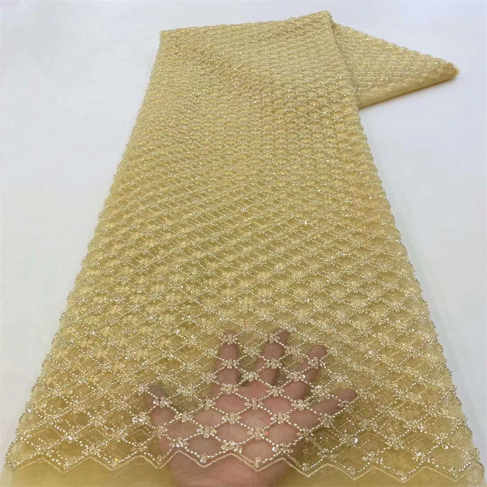 

Новейшие Роскошные бусины, кружевная Высококачественная африканская кружевная ткань с блестками для жениха, кружевная ткань ручной работы для свадебного платья, кружевная ткань для невесты