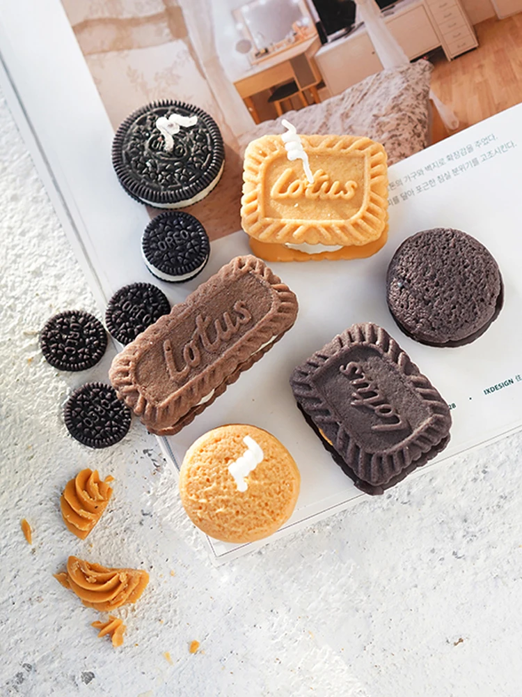 

Biscuit Scented Candle Silicone Mold Simulation Modeling Candle Diy Plaster Baking Cake Mold Cake Decorating Tools