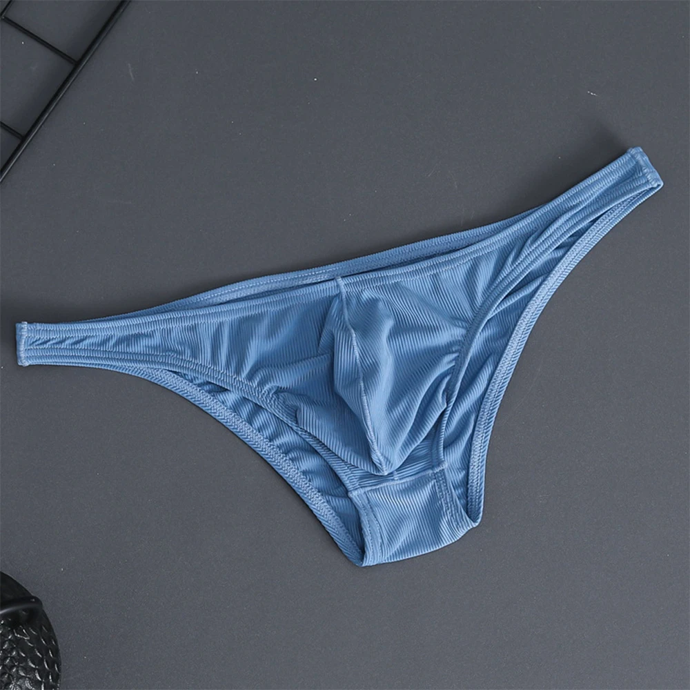

New Men Sexy Low Rise Panties Bulge Pouch G-string Thong Briefs Underwear Solid Color Silky Breathable Cotton Men's Underpants