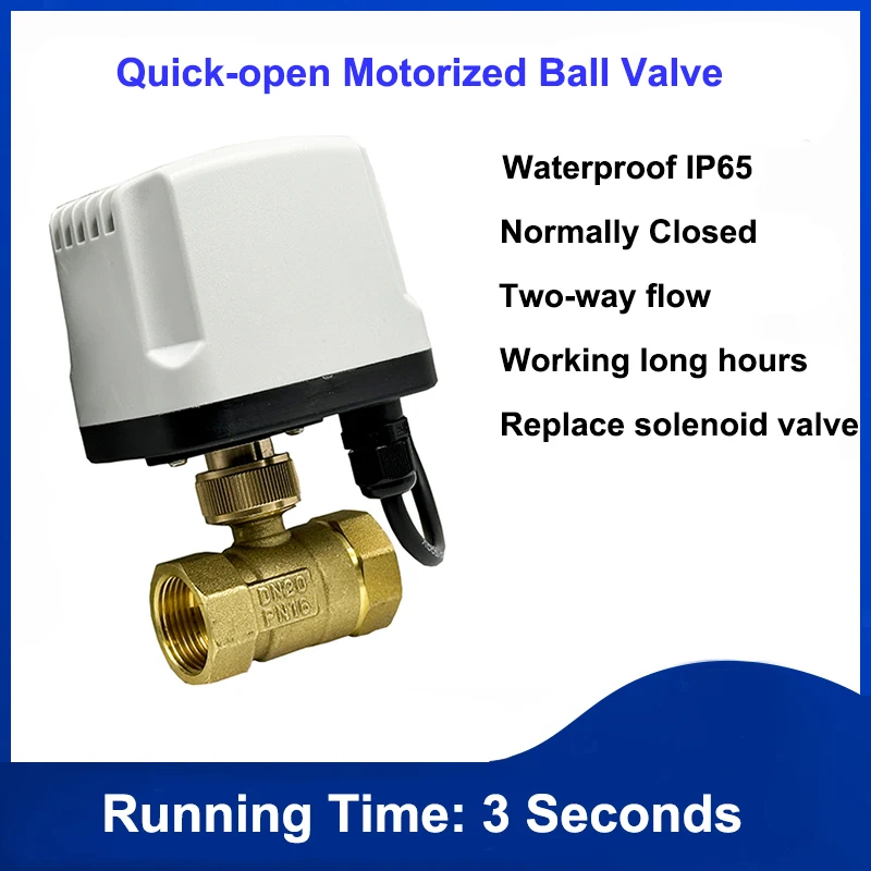 

Моторизованный шаровой кран латунный 220В 1/2"-2"