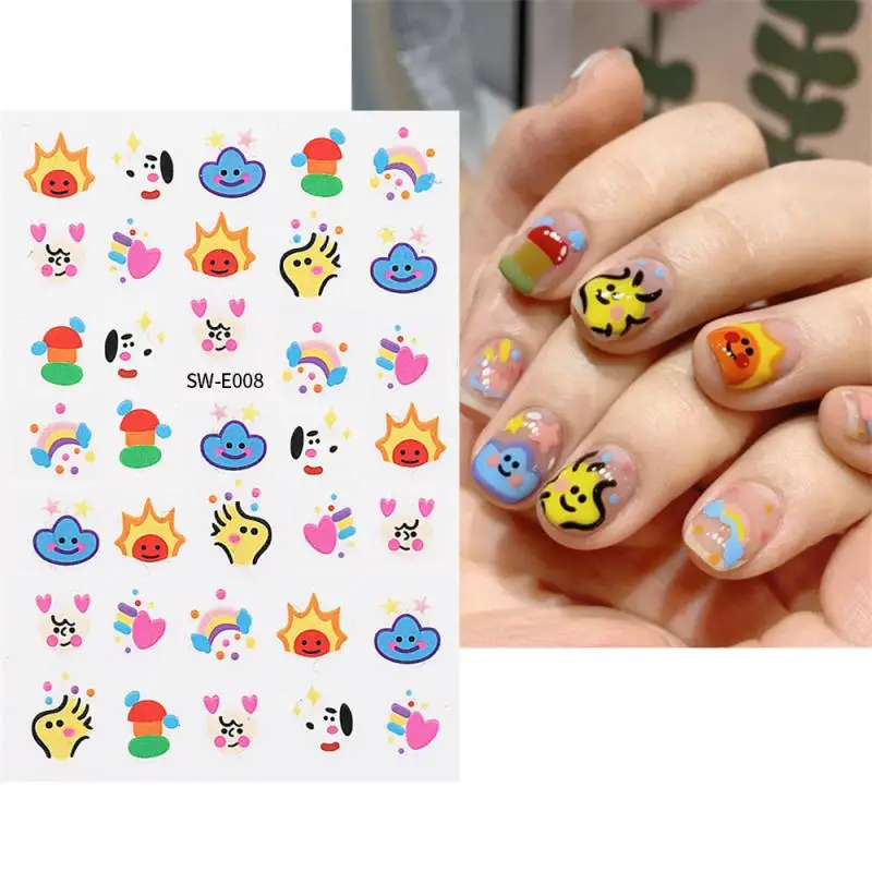 

Cartoon Nail Stickers Set Mixed Cute Small Monster Nail Art Water Transfer Hot Style Hand-painted Back Glue Manicures Decoration