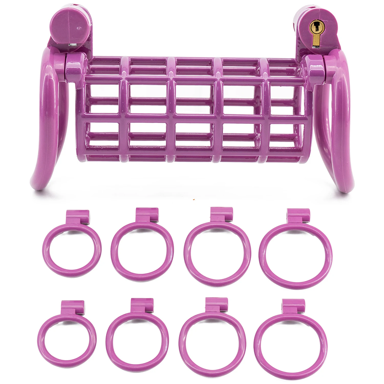 Новый стиль мужской пенис замок целомудрия клетка с замком и 8 кольцами из смолы