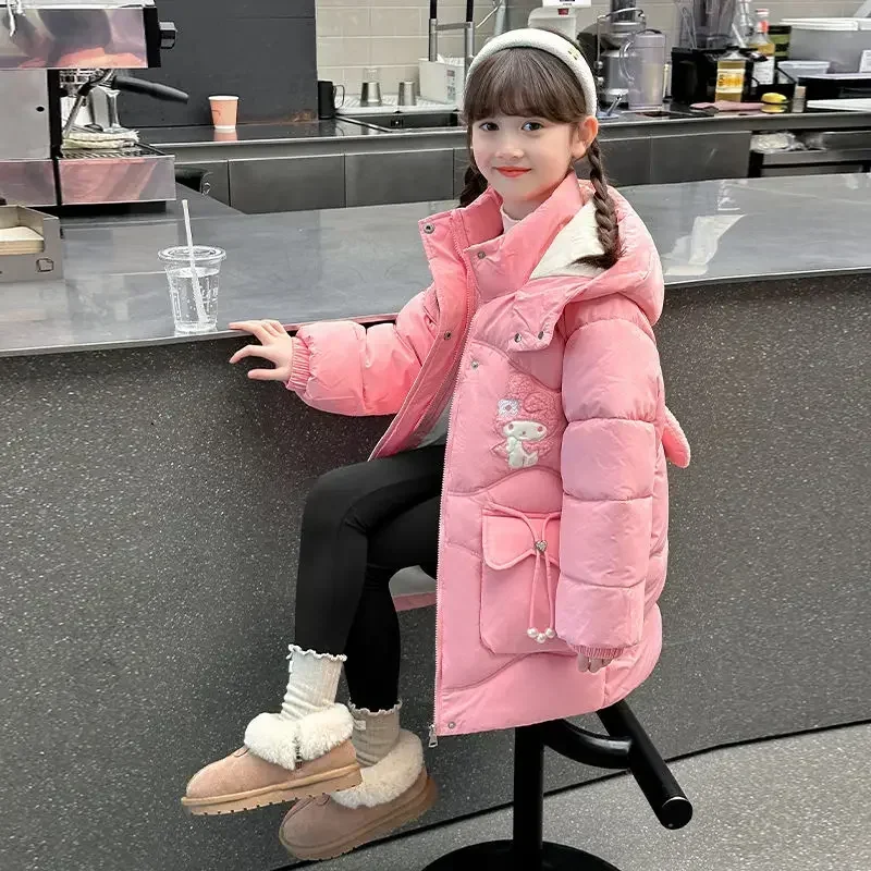 My Melody аниме Kawaii модное теплое хлопковое пальто с милым рисунком Sanrio Ins утолщенная