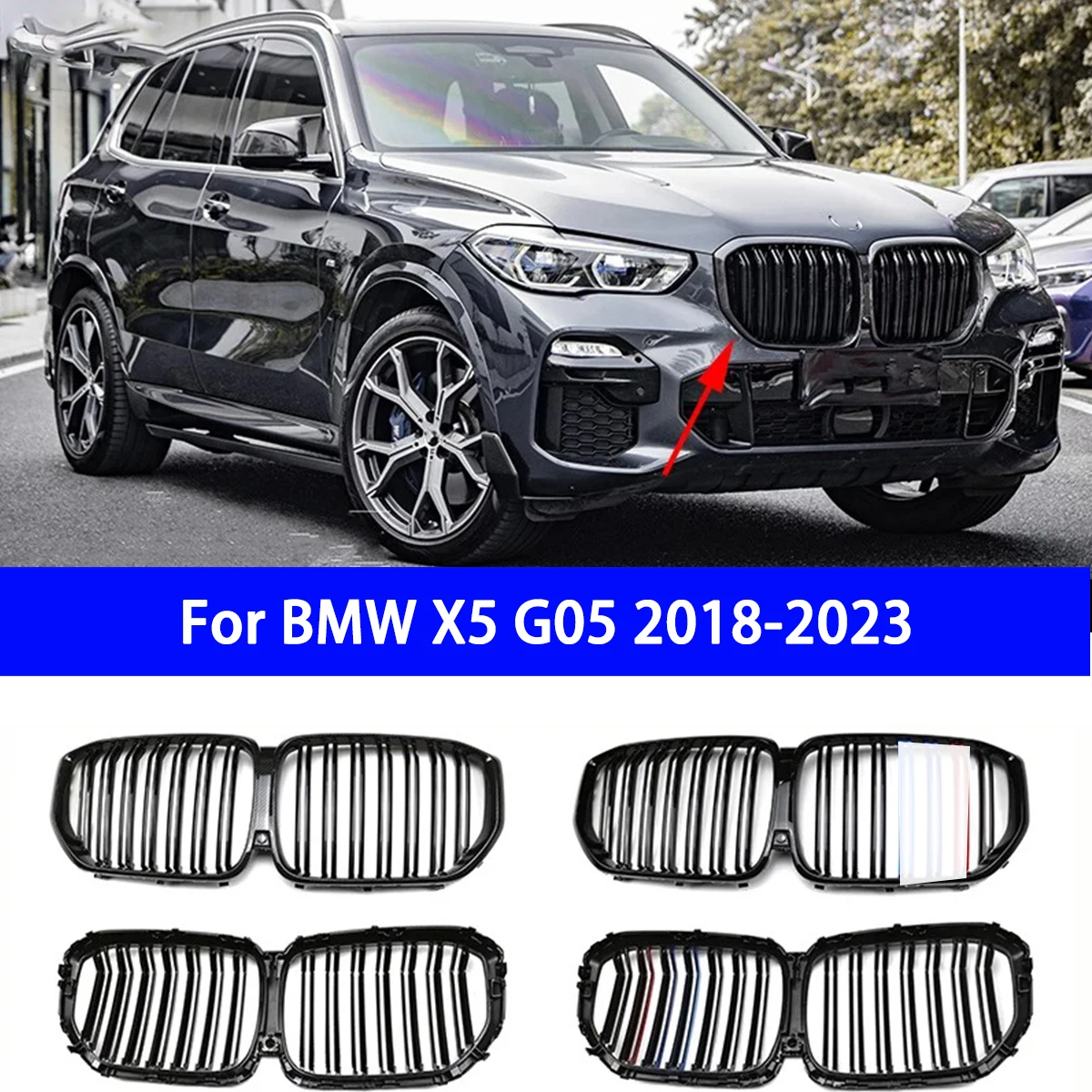 Подходит для BMW G05 X5 30d 40i 40d 45e M50i M50d 2018-2023 M-тип Решетка переднего бампера
