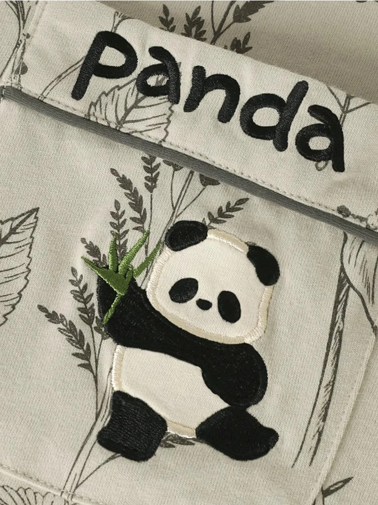 Пижама женская весенне-осенняя из чистого хлопка с длинным рукавом и принтом