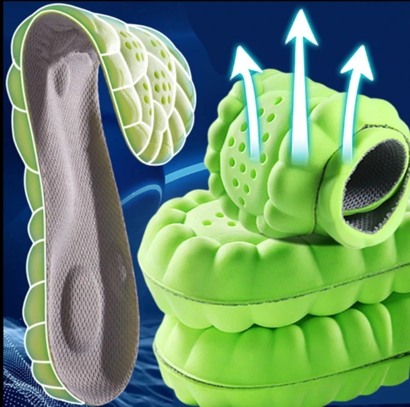 Latex Sports Insoles for Shoes PU Super Soft Running Insole for Feet Shock Absorption Shoe Sole Arch Support Orthopedic Inserts