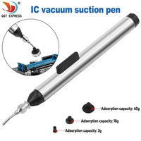 vacuum sucking pen suction remover sucker pump ic smd tweezers pick up tool soldering tool desoldering with 3 suction headers