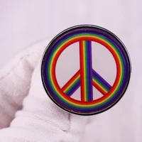 rainbow peace symbol enamel pin wrap clothes lapel brooch fine badge fashion jewelry friend gift
