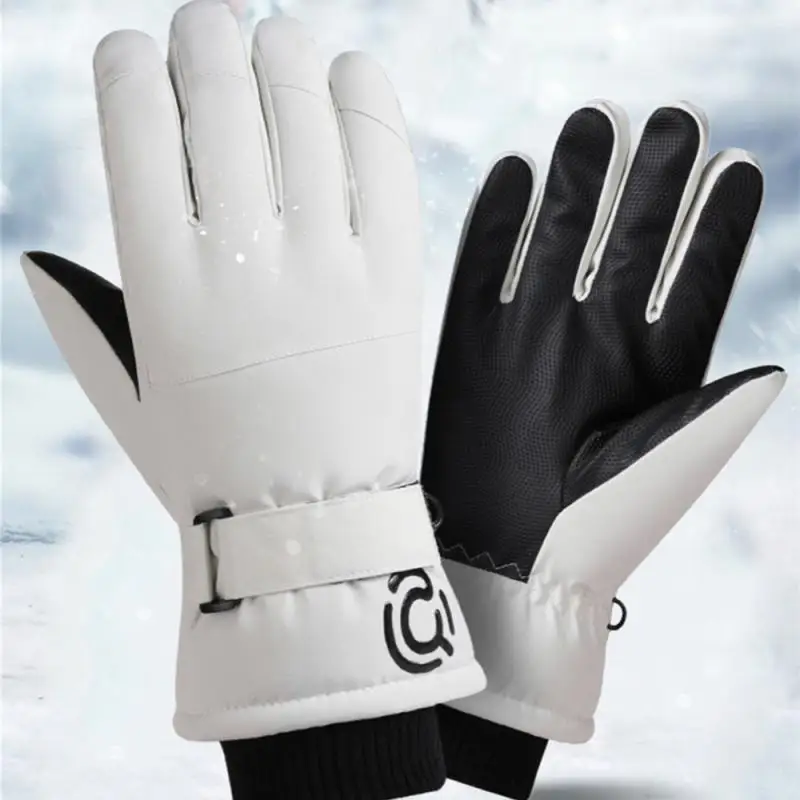 

Мужские и женские лыжные перчатки, зимние теплые ветрозащитные водонепроницаемые флисовые нескользящие перчатки для сенсорного экрана, сноуборда, снегохода, велоспорта, лыжного спорта