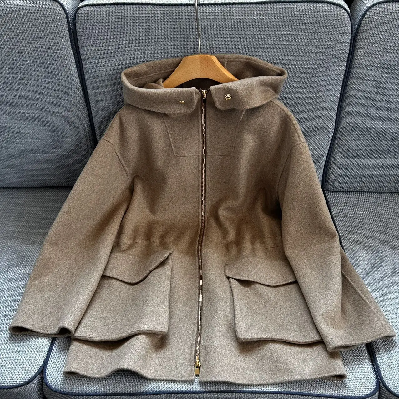 Женская кашемировая куртка с капюшоном цвет в ассортименте