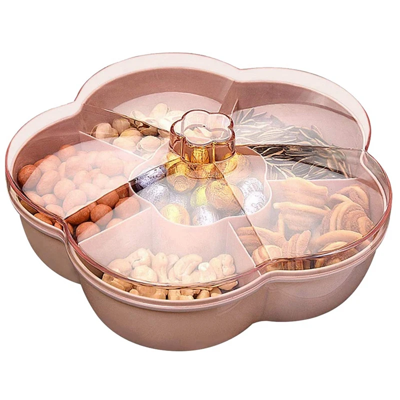

Коробка для хранения еды для перекуса, поднос для закусок в форме цветка с крышкой, стандартный контейнер для хранения продуктов, контейнер для фруктов, розовый