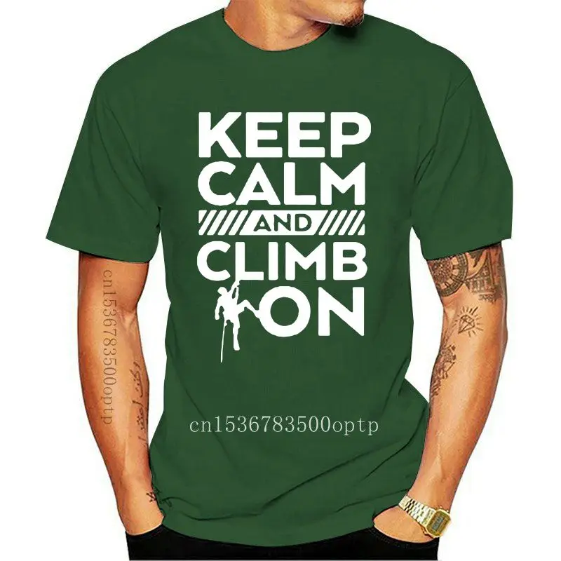 

Mens Clothes Summer Fashion Style T Shirt Brand Male Short Sleeve Keep Calm Climb On T-shirt Rock Climb Funny O-Neck Tshirt Plu