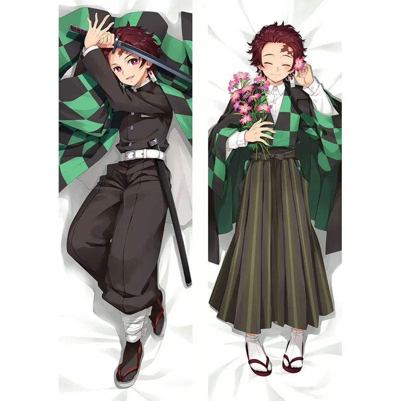 

Funda de almohada Demon Slayer japonesa: Kimetsu no Yaiba Body Dakimakura Agatsuma Zenitsu, ropa de cama Otaku