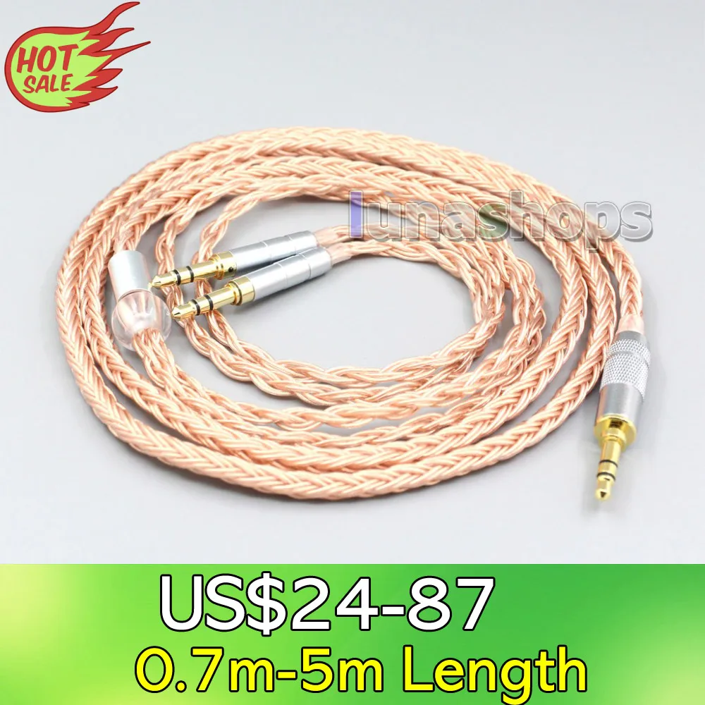 

LN006745 2.5mm 3.5mm XLR Balanced 16 Core 99% 7N OCC Earphone Cable For Beyerdynamic T1 T5P II AMIRON HOME 3.5mm Pin
