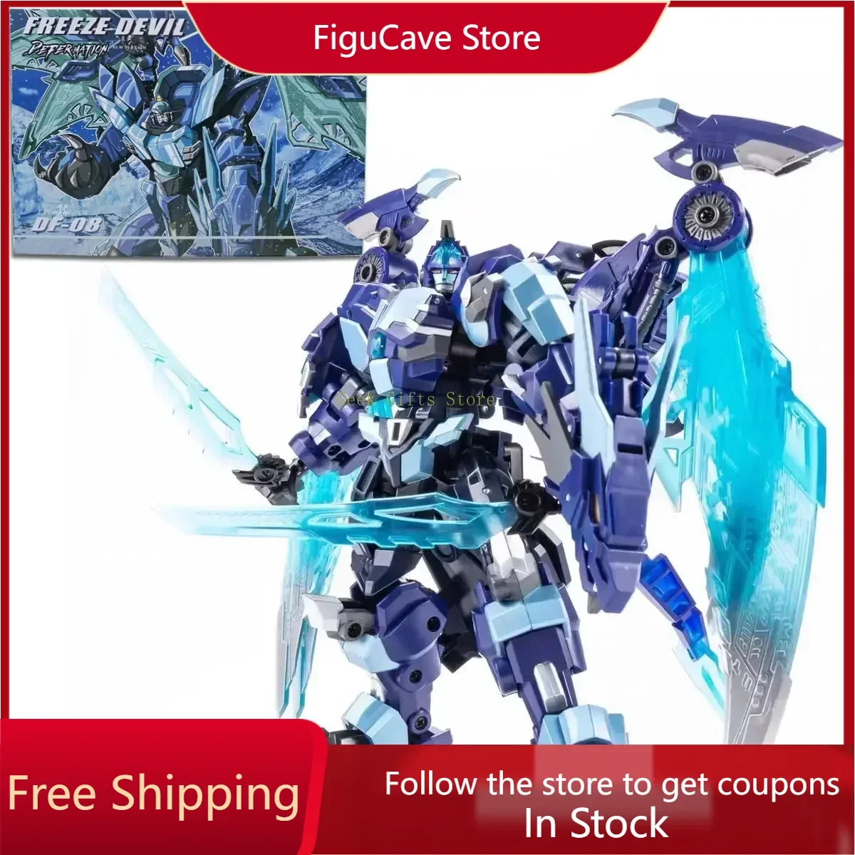 Фото Фигурка-трансформер Jinbao Blue Flame Dragon 8871B KO, модель PE DF07, аниме-фигурка, коллекционная модель, подарки №5