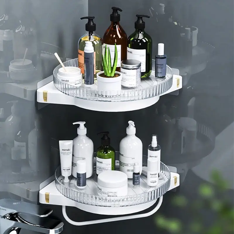 

Стеллаж для хранения в ванную комнату, неперфорированный подвесной треугольный стеллаж для туалета, геля, ванной, кухни