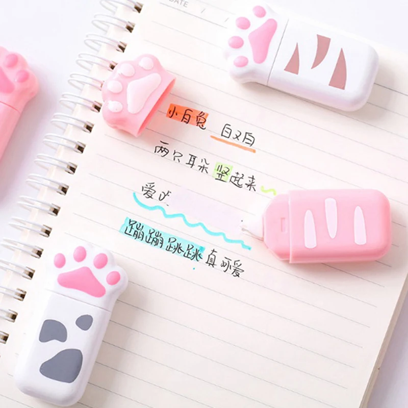 

Декоративная Корректирующая лента с кошачьими крапанами, дневник, канцелярские принадлежности, милые школьные принадлежности для офиса