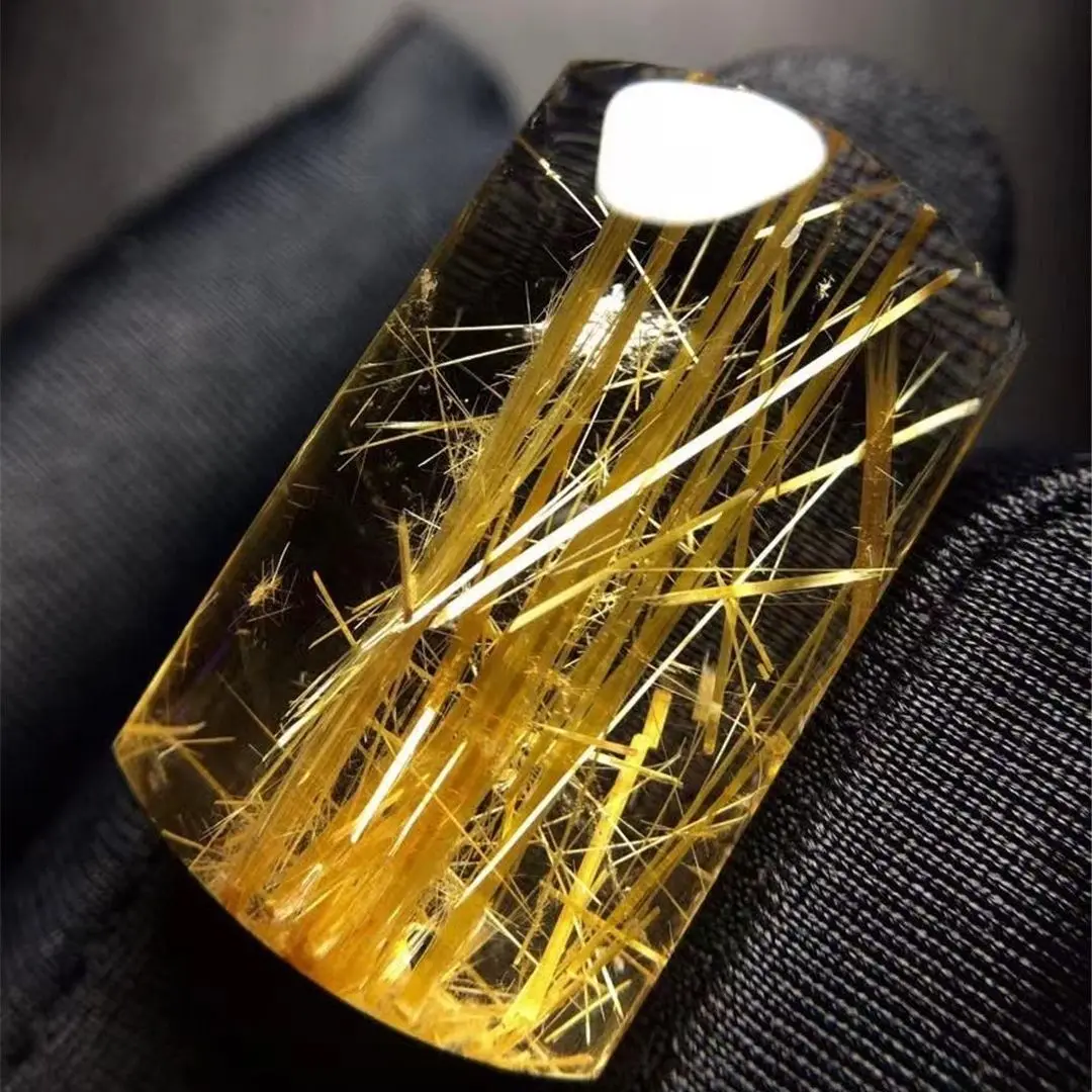 

Genuine Natural Gold Rutilated Quartz Pendant For Woman Lady Man Healing Gift 35x19x10mm Beads Crystal Reiki Stone Jewelry AAAAA
