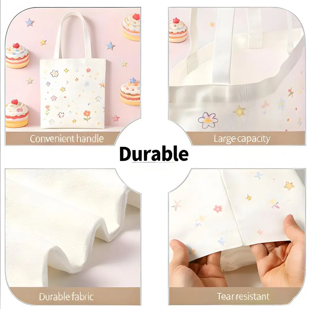 Фото Сумка-шоппер из холщовой ткани Floral Science DNA Chemistry Storage Bags, большая вместительная сумка через плечо, экологичная многофункциональная сумка-тоут №5