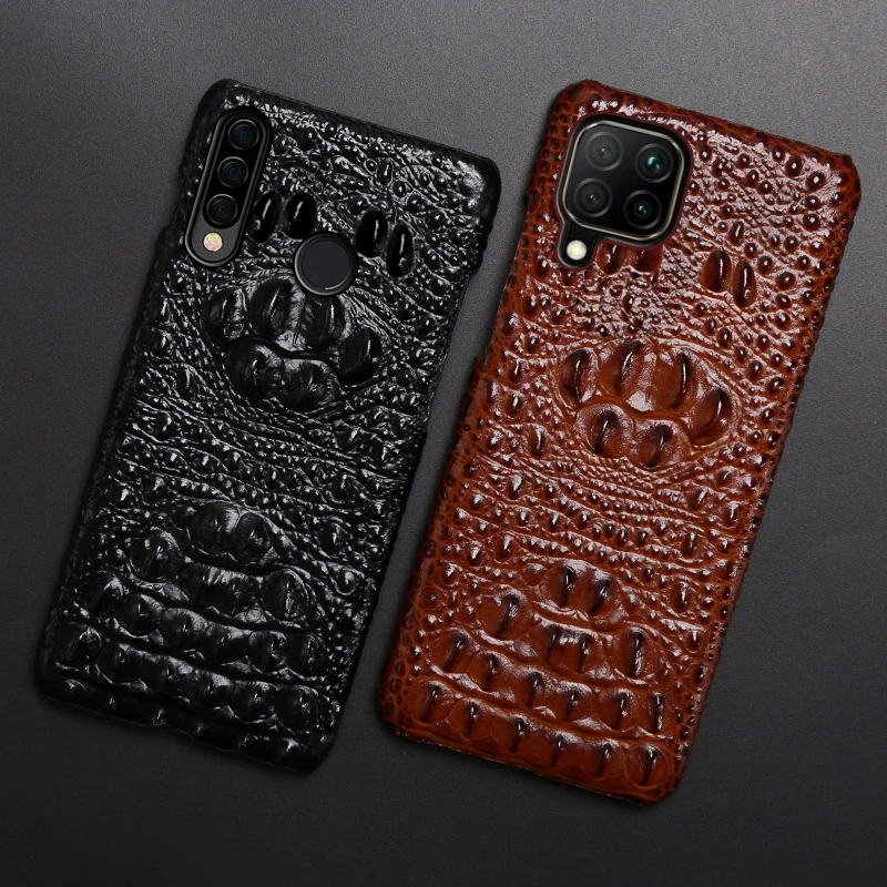 

Leather Phone Case For Huawei Honor 30 30S X10 20 20i 10 10i 9 8 Lite 9X 8X Max 7X 7A V30 Pro V20 V10 Crocodile Head Back Cover