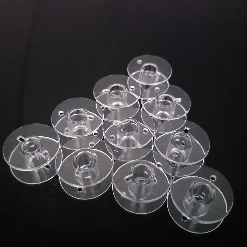 

50Pcs Transparent/Black Empty Bobbins Sewing Machine Spools Clear Plastic Sewing Bobbins Home Sewing Accessories