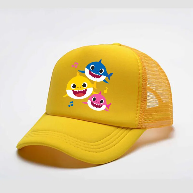 Кепка детская с мультяшными акулами регулируемая бейсболка надписью в стиле