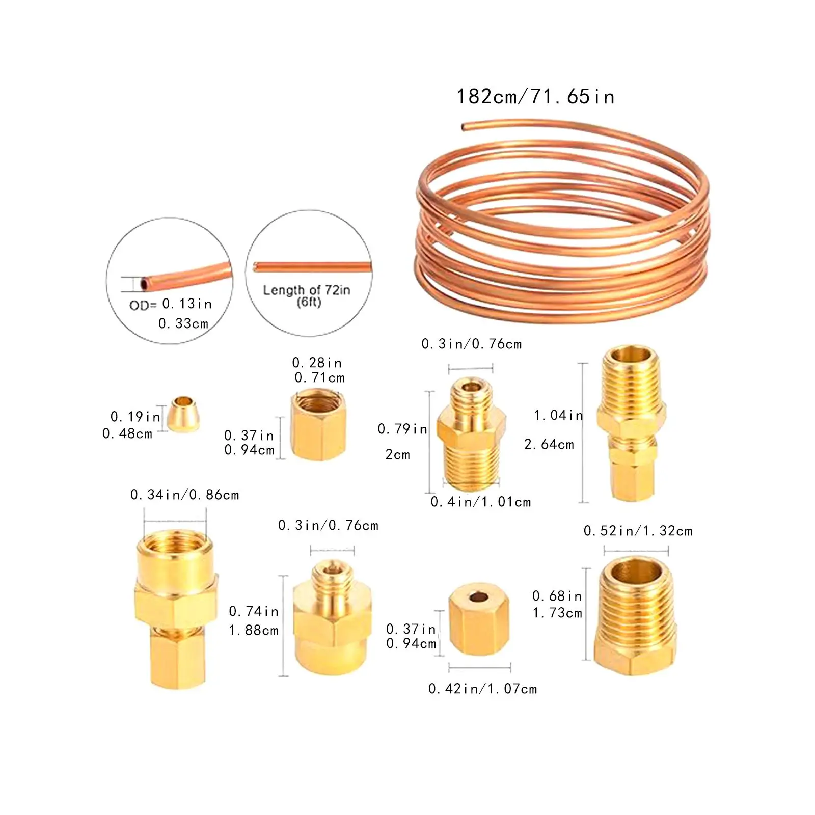 Комплект трубок манометра для ремонта 72 дюйма