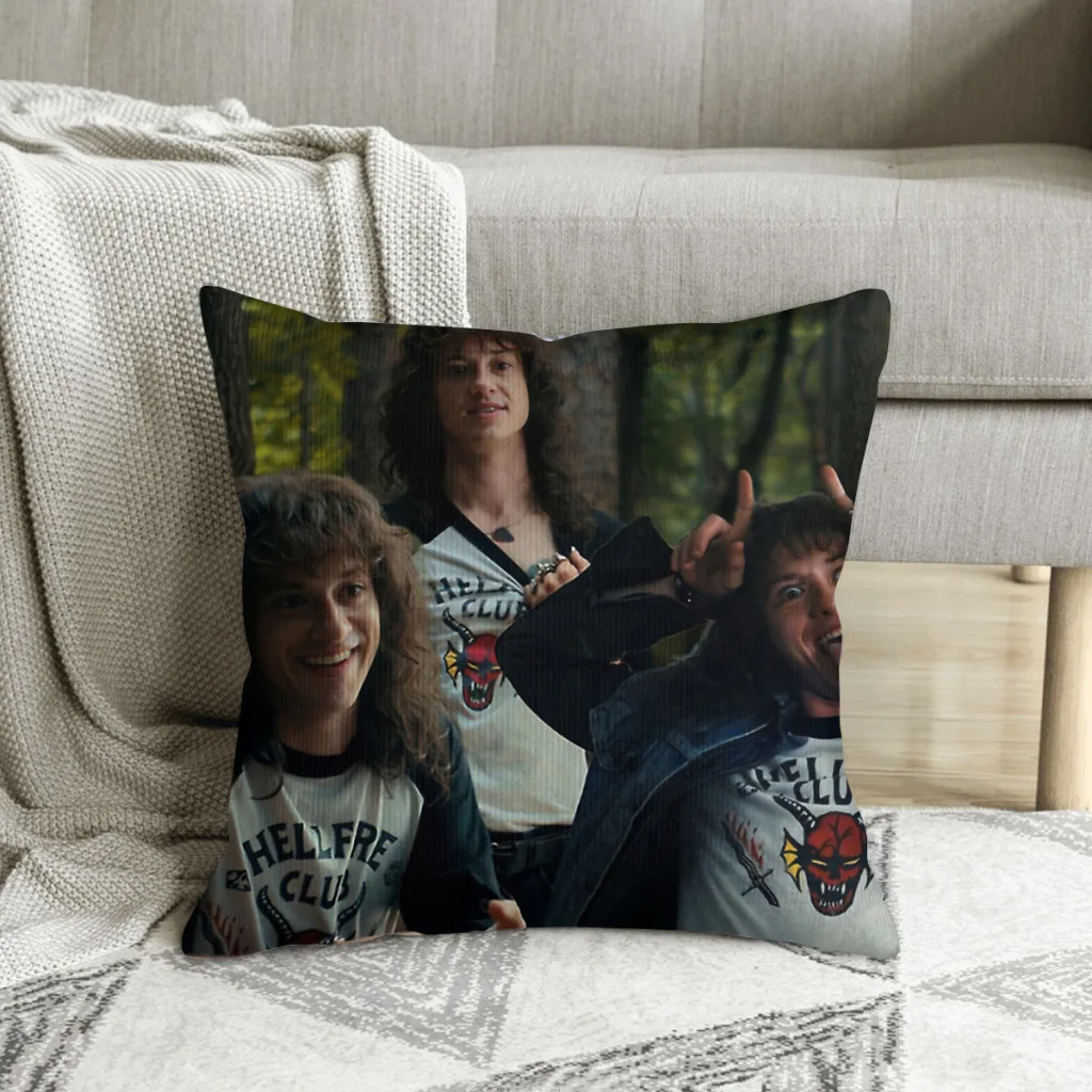 

Eddie Munson Cojines Throw Pillow Case Stranger Things Cushion Home Sofa Chair Print Decorative Coussin