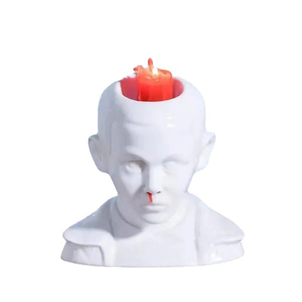 

Nosebleeding Head Resin Candlestick Candle Holder Sculpture Decor Home Desktop Decor Crafts Ornaments