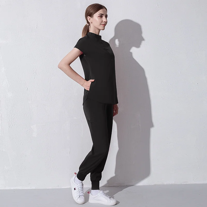 Эластичные однотонные элегантные скрабы для медсестер женский салон