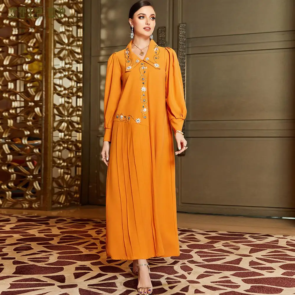 

Марокканское дневное платье, женское длинное платье, женское мусульманское платье, Средний Восток, Арабская абайя, Исламская джалабия, кафт...