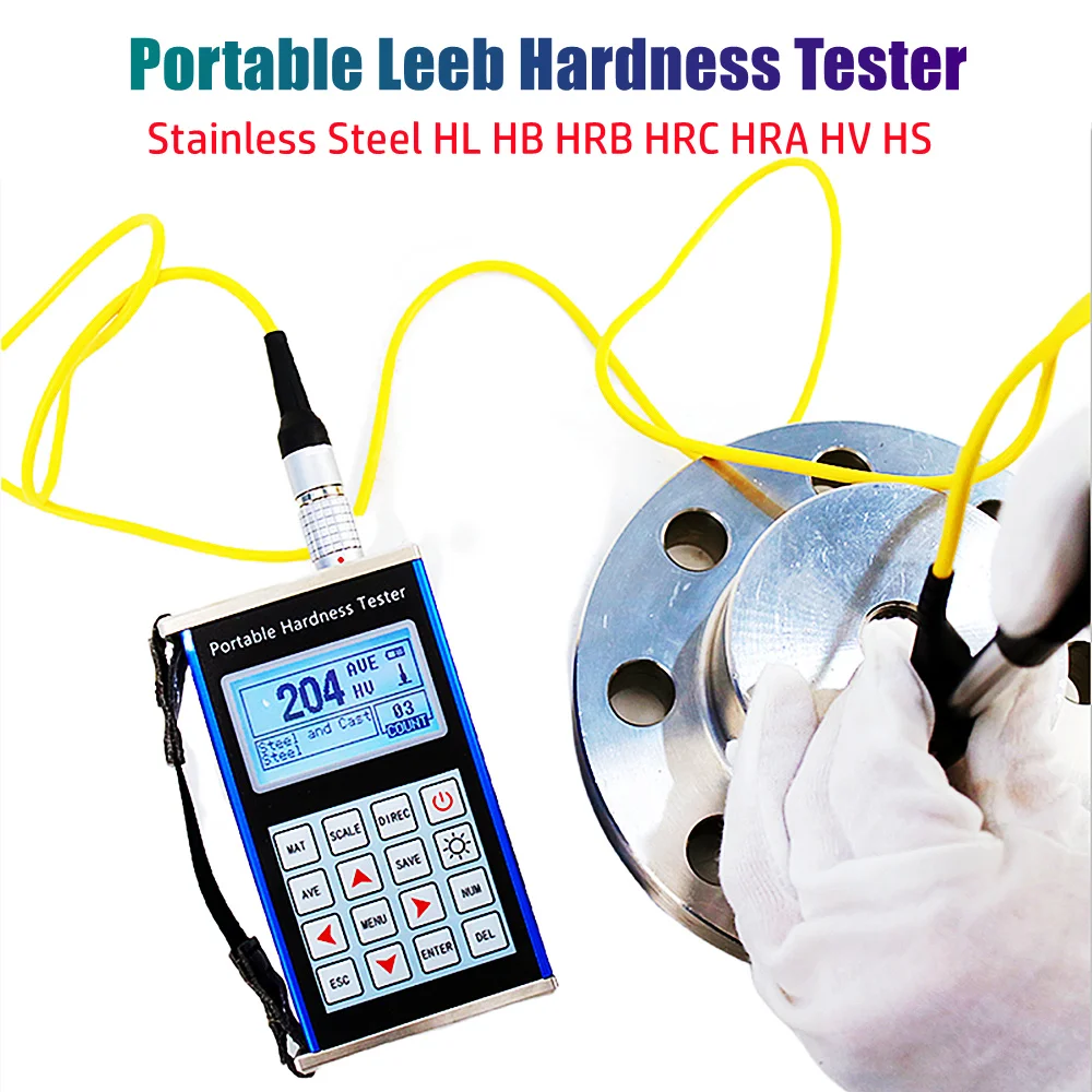 

Original Portable Leeb Hardness Tester Digital Metal Hardness Tester For Stainless Steel HL HB HRB HRC HRA HV HS Durometer