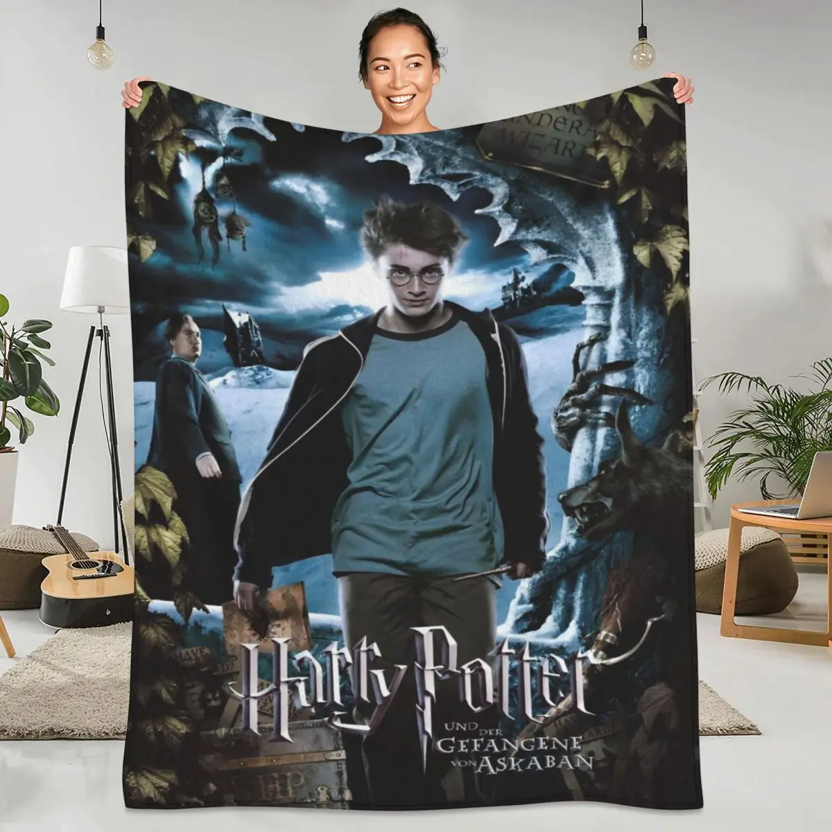 Теплое одеяло для путешествий в самолете H-HARRY P-POTTER фильма фэнтезийное