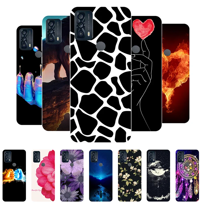 

For TCL 20B Case Bumper Silicone Back Cover Case For TCL 20B 6159K Soft Phone Case for TCL20B 20 B 2021 6.52" Coque Cute Funda