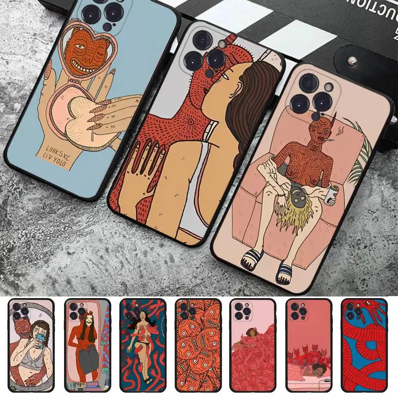 

FHNBLJ Polly Nor Art Phone Case For iPhone 14 11 12 13 Mini Pro XS Max Cover 6 7 8 Plus X XR SE 2020 Funda Shell