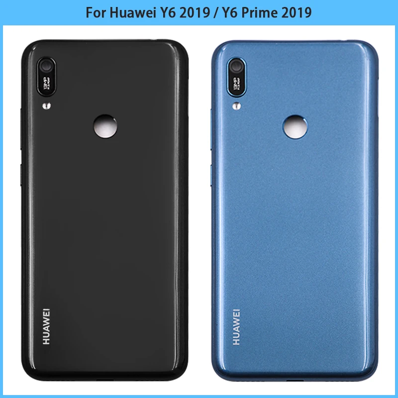 Задняя крышка аккумулятора для Huawei Y6 2019 задняя Prime корпус с кнопками объектива