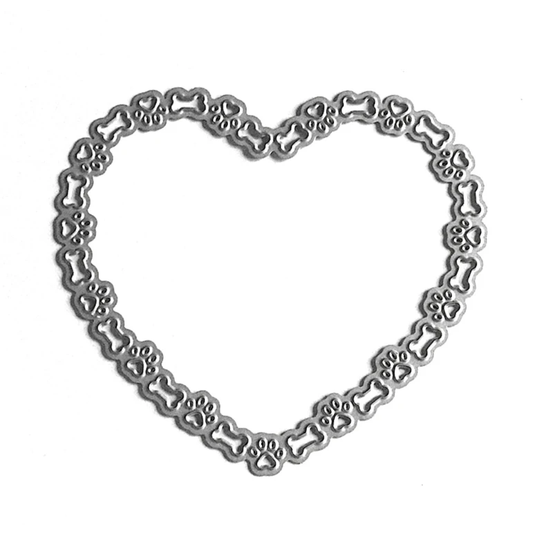

Heart Dog Paw Bone Metal Cutting Dies Stencil Scrapbooking DIY Album Stamp Paper Card Mold Embossing Decoration