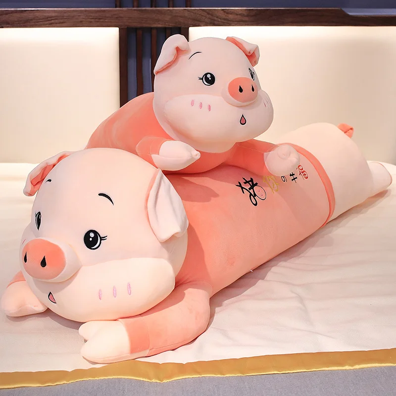 

Новинка, мультяшная мягкая плюшевая подушка в виде спящей свиньи, длинные мягкие подушки в виде свиньи для детей и взрослых, подушка для домашних животных, декор для дивана, стула, подарок для друзей