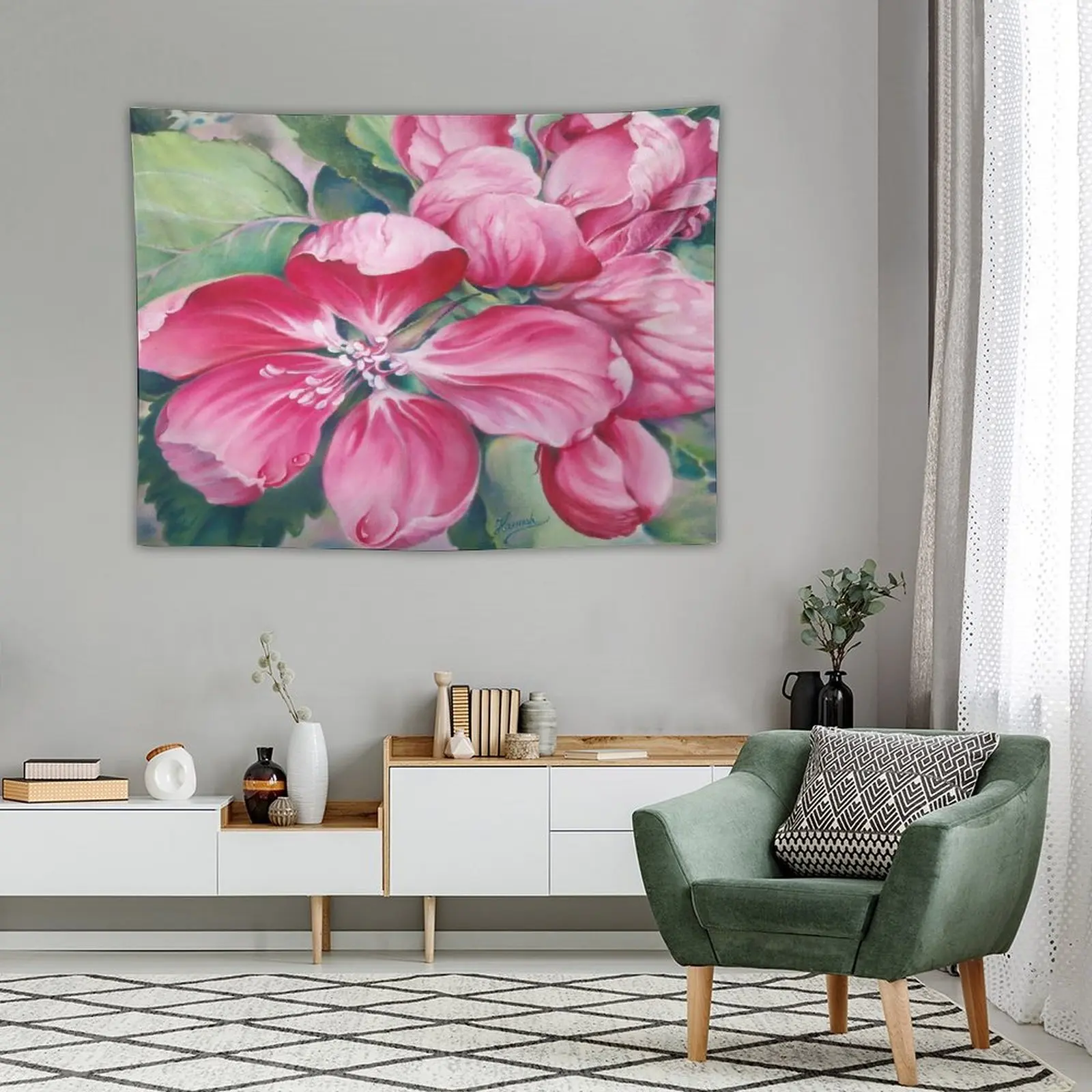 

Настенное украшение в стиле бохо, цветок краба-яблоко, гобелен для дома и украшения, психоделический Кошмар перед Рождеством