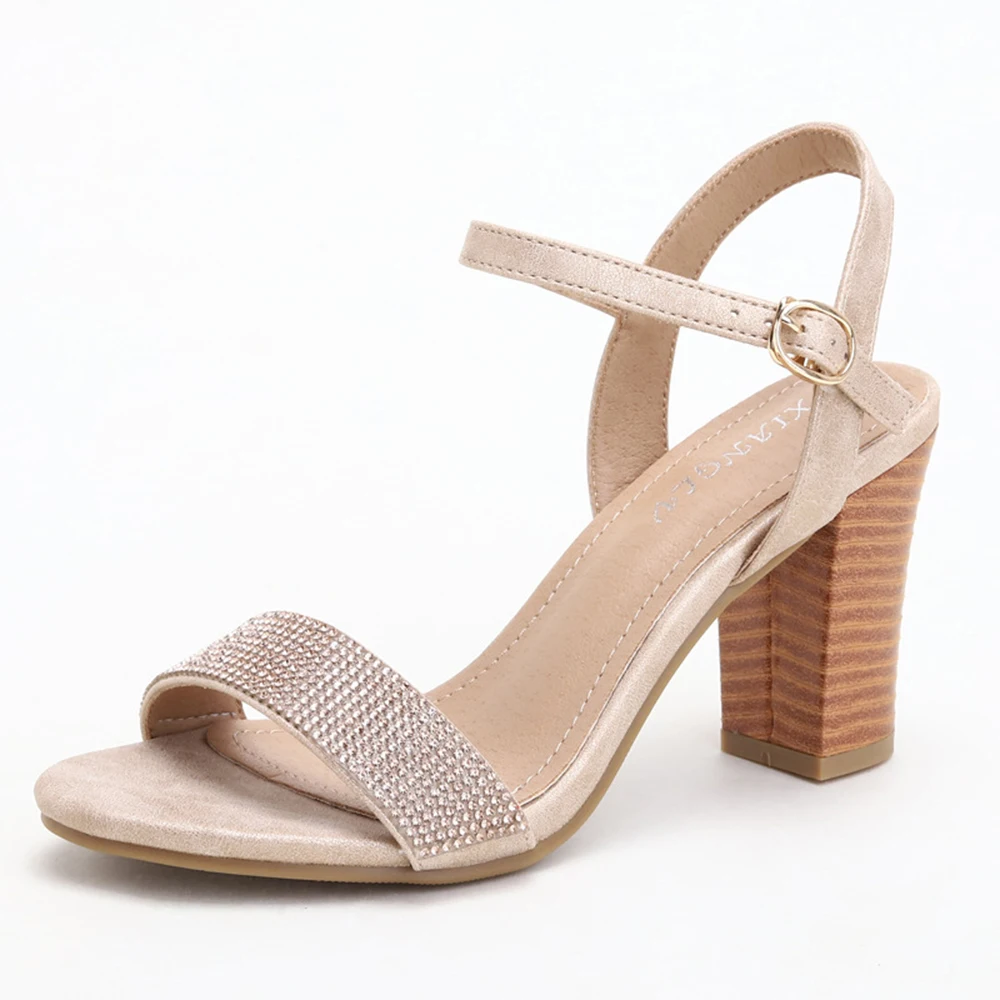 

Fashion Ankle Strap Women Casual Sandals Open Toe Summer High Heel Shoes Buckle Ladies Work Shoes sandalias de mujer cx822