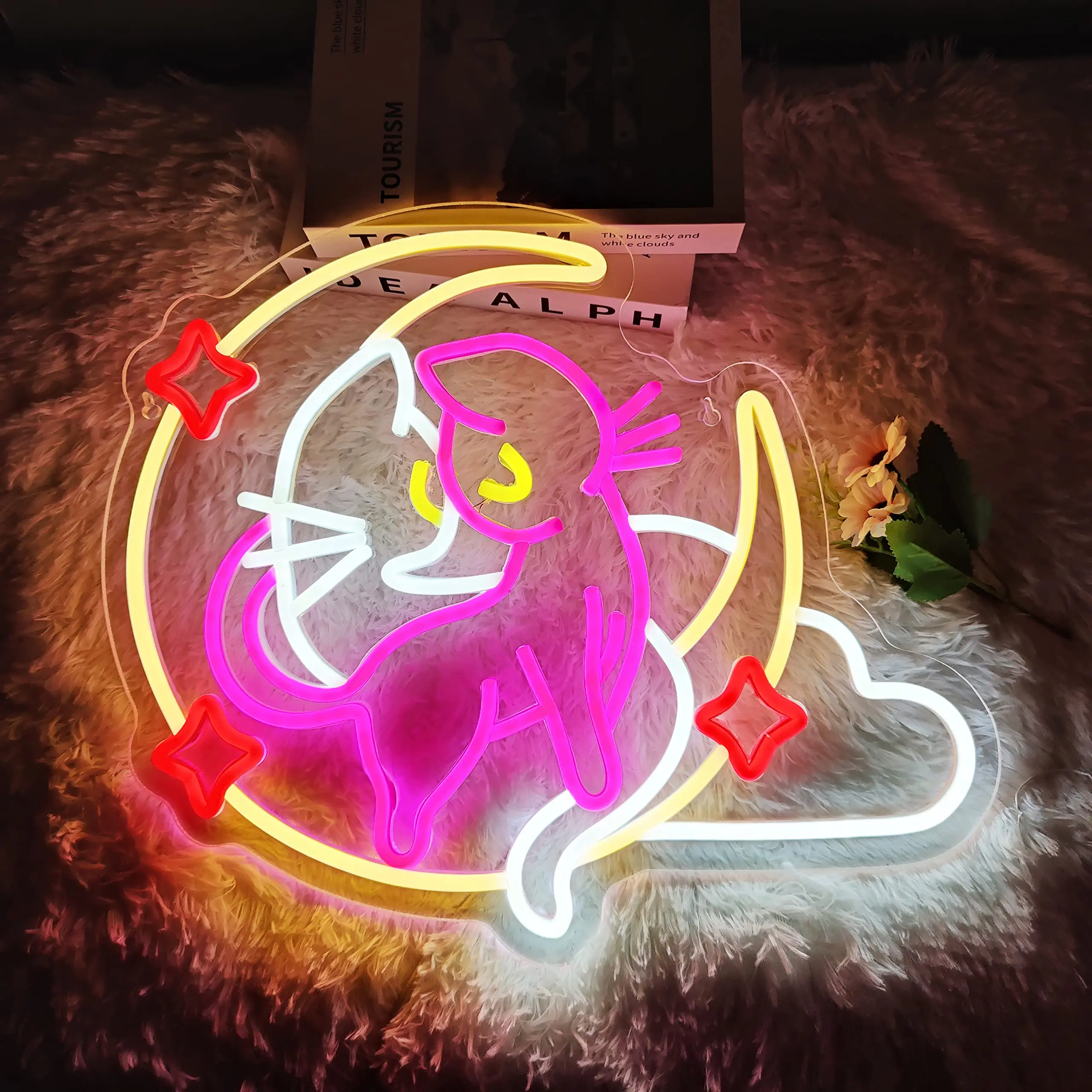 Anime Sailor Moon Cat Neon Sign Customize Custom Led Neon Signs Light for Wedding Bride To Be Neon Decoration Kawaii Room Decor