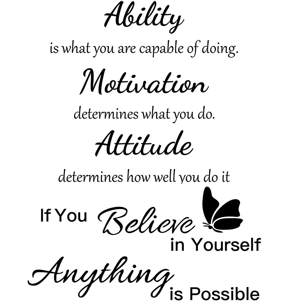 

Vinyl Wall Quotes Stickers Ability Motivation Attitude Believe in Yourself Inspirational Saying Home Decals Quote Home Decor